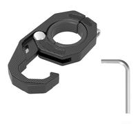 Crochet de guidon de moto pour tubes ronds de 22 à 28 mm - Cintre de rangement en alliage d'aluminium, design compact fin de 10 mm, réduction des vibrations et support stable pour cyclistes, noir (lot