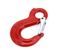 crochet de levage Crochet de levage en acier allié avec loquet de sécurité, œil fixe rond for les opérations de grue et de palan, gréement forestier rouge pivotante(31.5T)
