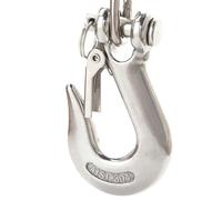 Crochet de Levage Pivotant Crochet à griffes de chaîne levage cargaison, palan Standard en acier inoxydable 304 robuste 1500 3000lbs avec loquet(1500LBS WLL)