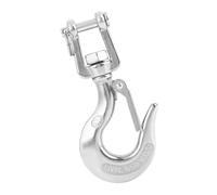 Crochet de levage pivotant en acier inoxydable 304, type à mâchoires et œillets, avec verrou sécurité. Charge travail : 650 kg