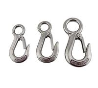 Crochet de levage pour gréement Crochet de grue à grand œil en acier inoxydable, argent 92-119mm, paquet de 5 200-500kg(0.2t)