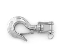 Crochet de levage pour gréement Crochets de levage à œil pivotant en acier inoxydable 304, argent, charge de 150 à 1500kg, 6 pièces(1 X Load 1000kg)