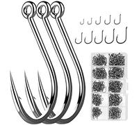 Crochet de pêche,peche en mer,Hameçon de Pêche,Lot de 600 hameçons de pêche pour Carpe en 10 Tailles,Crochets de Pêche,Hameçon à Carpe en Acier Carbone avec Boîte Plastique,Barbelés Hamecon Peche-noir