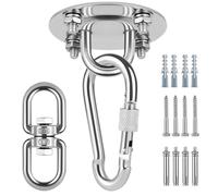 Crochet de plafond en acier inoxydable de qualité supérieure - 450 kg - Rotation à 360° et durable - Idéal pour les balançoires suspendues en toute sécurité - Instructions faciles à suivre incluses