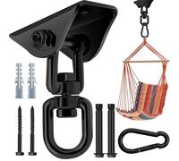 Crochet de Plafond résistant, pivotant à 360 °, Noir, Crochet Lourd pour Acier Inoxydable 304, Crochet de Suspension pour Plafond, véranda en Bois, Salle de Gym, Yoga, Crochet de Suspension