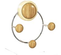 Crochet de porte à ventouse avec support mural robuste, triple crochets pour clés, chapeaux, vêtements, facile à monter et à enlever sans dommage (jaune bois brut)