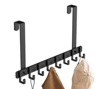Crochet de porte - Crochets de salle de bain pour serviettes, vêtements, manteaux, chapeaux | Aluminium noir de qualité supérieure 51,5 x 15 cm court 51,5 x 30 cm de long, convient aux portes de 3,5 à