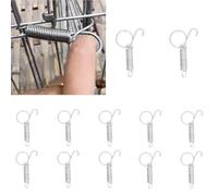 Crochet de Porte de Cage de Lapin, 20 Pi¨¨ces Crochet de Ressort de Porte de Cage Crochet de Loquet de Ressort de Doigt en M¨¦tal pour la Fixation de Ferme de Porte de Cage de Lapin pour Animaux de(A)