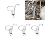 Crochet de Porte de Cage de Lapin, 20 Pi¨¨ces Crochet de Ressort de Porte de Cage Crochet de Loquet de Ressort de Doigt en M¨¦tal pour la Fixation de Ferme de Porte de Cage de Lapin pour Animaux de(B)