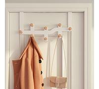 Crochet de porte robuste, 6/8/10 crochets, porte-manteau pour vêtements et serviettes, fixation murale sans perçage, idéal pour salle de bain, chambre et entrée, compatible avec les portes standard