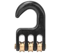Crochet de poulie de planche à voile | 3 rouleau à rouleau en aluminium alliage noire de gréement universel | Réduit la friction pour la descente | Accessoire matériel de la