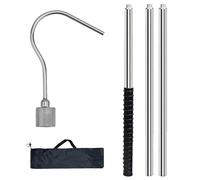 Crochet de préhension pour aspirateur de piscine, crochet d'accessoires de piscine avec manche télescopique - Outil de récupération de jardin en acier inoxydable pour attraper les flotteurs, panier