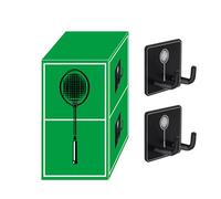 Crochet de raquette de badminton - Cintre mural en acier inoxydable, rangement de rangement pour objets | Présentoir de porte d'équipement de sport de garage de gymnase