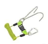 Crochet de récif à double extrémité en acier inoxydable de qualité marine avec cordon à ressort pour une gestion fiable du matériel sous-marin (vert)