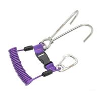 Crochet de récif à double extrémité en acier inoxydable de qualité marine avec cordon à ressort pour une gestion fiable du matériel sous-marin (violet)