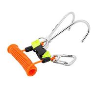 Crochet de Récif de Plongée, Crochet Double de Sécurité en Acier Inoxydable Accessoire de Plongée sous-Marine à Dérive avec Anneau en D(Orange)