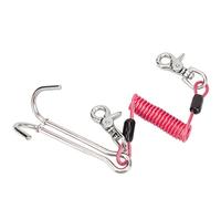 Crochet de récif de plongée, Hook Double Reef Drift 316 Acier Inoxydable Plongée Courant Part avec des Outils Longe Bobine en Spirale pour la baignade (Rose)