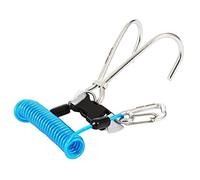 Crochet de Récif de Plongée Sous-marine, Crochet Double de Récif en Acier Inoxydable avec la Lanière de Bobine en Spirale(bleu)