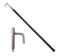 Crochet de récupération télescopique de 13 pi/16 pi/20 pi, Tige de poussée Marine de sécurité réglable et antirouille, pour amarres, poignée de Sauvetage en Piscine (Marron, 4 m/13,1 pi)