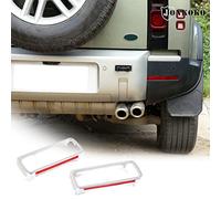 Crochet de remorquage robuste en alliage d'aluminium pour LR Defender 90 110 2020-2022 - Kit d'accessoires de remorquage (2 pièces, cadre décoratif avec trou de crochet ABS argenté)