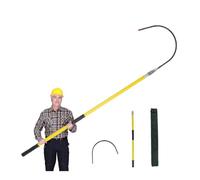 Crochet de sauvetage anti-électrocution isolé haute tension 10-220 kV avec perche télescopique, crochet de sauvetage électrique de 3,3 à 9,8 pi, 220 lb(Yellow,1.5m/4.9ft)