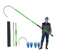Crochet de sauvetage électrique en fibre de verre 10-220 KV, crochet de sauvetage isolé haute tension professionnel portable, outil de sécurité électrique for sous-station(Green,3.0m/9.8ft)