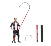 Crochet de sauvetage isolé anti-électrocution haute tension 10-220 kV avec perche télescopique for sous-station(Red,3.0m/9.8ft)