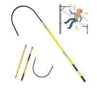 Crochet de sauvetage isolé anti-électrocution haute tension avec perche/tige/bâton de traction de sécurité électrique non conducteur for sauver des vies(Yellow,2.0m/6.6Ft)
