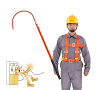 Crochet de sauvetage isolé haute tension pour sécurité électrique, ouverture de 41,9 cm, capacité de charge 100 kg, crochet de sauvetage portable avec tige (rouge, 220 kV - 9)