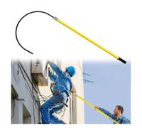 Crochet de sauvetage isolé jaune, barre de traction de sauvetage, ouverture de 50 cm, équipement de protection d'urgence public et commercial, charge 220 lb (3 pièces, 1,8 m/5,9 pi) (1 pièce, 2 m