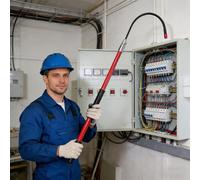 Crochet de Sauvetage Isolée Crochet de Sauvetage Isolé Haute Tension Professionnel, Perche de Sauvetage avec Crochet de Corps, Perche de Sauvetage pour Pompiers et Électriciens(Red,3m/9.8ft)