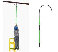 Crochet de sauvetage, outils électriques isolés robustes, poteau de sauvetage d'urgence en fibre de verre, poteau de sauvetage pour connexions électriques de sécurité (vert, 1,5 m)