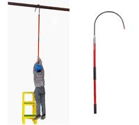 Crochet de sauvetage, outils électriques isolés robustes, poteau de sauvetage d'urgence en fibre de verre isolé, poteau de sauvetage pour connexions de sécurité électriques (rouge, 1,5 m)