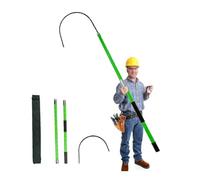 Crochet de sauvetage rétractable haute tension isolé 110-220 kV avec perche/tige télescopique, crochet de sauvetage d'urgence anti-électrocution(Green,2.0m/6.6Ft)