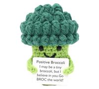 Crochet de soutien émotionnel - Peluche brocoli douce faite à la main - Carte d'affirmation positive - Cadeau amusant pour , adultes, bureaux, chambres à coucher