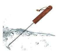 Crochet de spatule pour barbecue en acier inoxydable - Spatule à viande robuste avec poignée en bois, spatule en queue de cochon résistante à la chaleur, outil de barbecue durable pour retourner