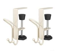 Crochet de support de bureau réglable pour écouteurs et sacs avec pince rotative pour une épaisseur de table de 10 mm à 55 mm pour une organisation sûre et peu encombrante (jaune lait)