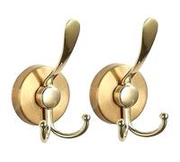 Crochet de ventouse, crochets de serviette amovible en or 2pcs pour douche, porte-serviette à double forte pour le mur porte en verre fenêtre salle bain