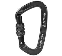 Crochet de Verrouillage d'escalade Mousqueton en Aluminium en Forme de D extérieur Crochet de Verrouillage d'escalade pour l'alpinisme(Noir)