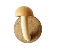 Crochet décoratif en forme de champignon en bois de lotus, crochet unique pour clés, écharpes et vêtements (bois)