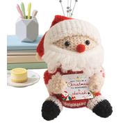 Crochet Doll - Knitted Ornament with Positive Card, Cute Crochet Animal for Gift Giving, Handmade Design with Cheerful , Easy Display Option, Decorative Tool, Accessory for Valentines & Christmas