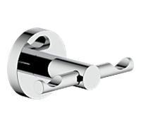 Crochet double Bravat Varuna 763310 chromé, fixation adhésive/vis