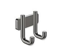 Crochet double Hewi Série 480 480.90.00170EC Revêtement PVD, chrome noir brillant