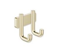 Crochet double Hewi Série 480 480.90.00170LP Revêtement PVD, laiton brossé