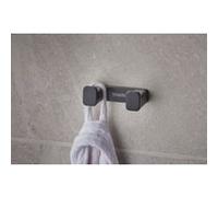 hansgrohe AddStoris double crochet 41755670 fixation murale, métal, noir mat