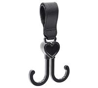 Crochet double pour poussette - Accessoires de voiture - Organisateur de chariot de bébé - 30 kg - Chariot de charge double