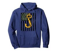 Crochet Drapeau américain Ouvrier Industriel Sweat à Capuche