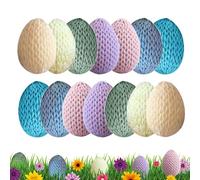 Crochet Easter Eggs - 14 Pieces Handmade Spring Party Favors, Pastel Colored Crochet Eggs with Soft Yarn, Decorative Set for Vase, Wreath, Garland, Home, Dining Party, and Holiday Celebration