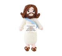 Crochet émotionnel positif, Jésus au crochet positif - Poupées en tricot religieuses émotionnelles avec papier,Artisanat inspirant, chaussettes rembourrées pour Noël, fêtes de com