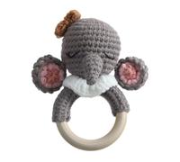 Crochet en bois Hochet pour bébé, en bois pour bébé Secouer le hochet | Jouet apaisant de Teether, Stuffers de panier de Pâques, décor de shower éducatif pour les filles